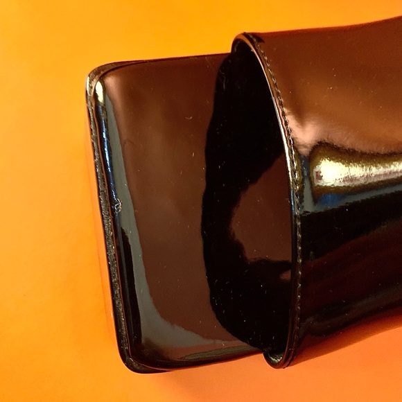 Public Desire Black, Faux Patent Leather Platform Square-Toe Mules Women's 8 - Picture 11 of 11